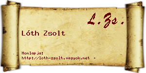 Lóth Zsolt névjegykártya